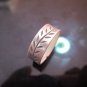 Fine Silver Rings HILL TRIBE Ethno Anello Argento Olive Engrave Thin Band 56060