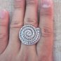 Fine Silver Rings HILL TRIBE Ethno Anello Argento Spiral Snails Top Halo 56069