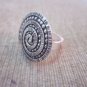 Fine Silver Rings HILL TRIBE Ethno Anello Argento Spiral Snails Top Halo 56069