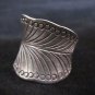Fine Silver Jewelry Rings Ethno Anello Argento Adjustable Feather Band 46023