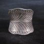 Fine Silver Jewelry Rings Ethno Anello Argento Adjustable Feather Band 46023