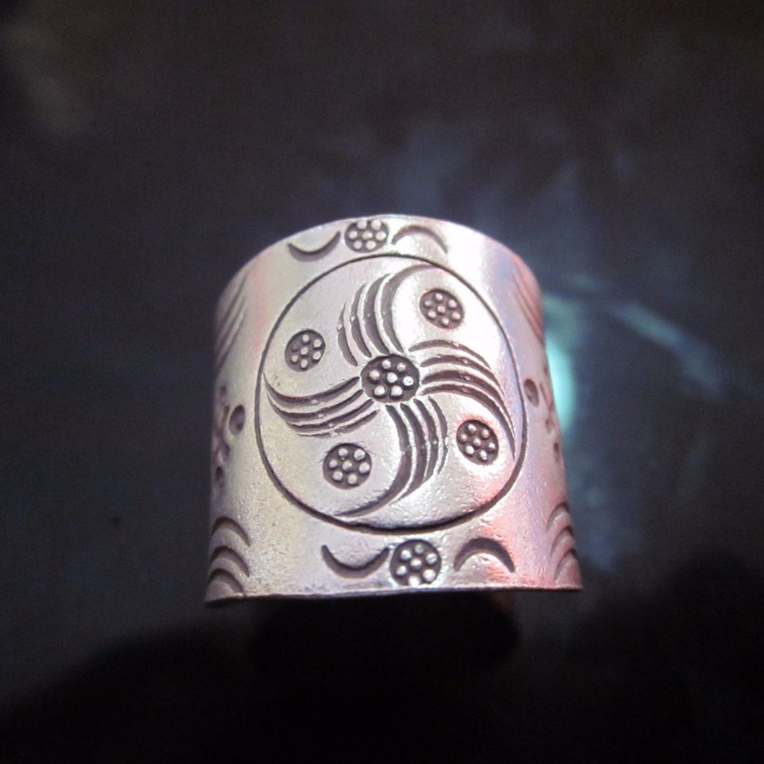 Fine Silver Rings HILL TRIBE Ethno Anello Argento Wind Wheels Typhoon 56061