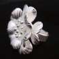 Fine Silver Jewelry Rings Ethno Anello Argento Adjustable White Flowers 4609
