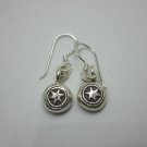 Hill Tribe Fine Sterling Silver Earrings Small Dangle Vintage Cowboy Star Hangin