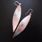 Hill Tribe Fine Sterling Silver Hammered Long Leaf Fashion Earrings Orecchini