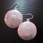Hill Tribe Fine Sterling Silver Earrings Orecchini Round Spiral Filigree Vintage