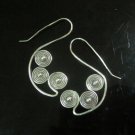 Hill Tribe Fine 925 Sterling Silver Earrings Spiral Filigree Storm Theme Dangle