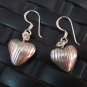 Silver Earrings Hill Tribe Handcraft Ethnic Artisan Cute Hearts er030