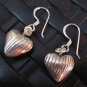 Silver Earrings Hill Tribe Handcraft Ethnic Artisan Cute Hearts er030