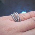 Fine Silver Rings HILL TRIBE Ethno Anello Argento Size 6 Spin Coil 4 Rings 56058