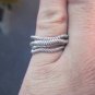 Fine Silver Rings HILL TRIBE Ethno Anello Argento Size 6 Spin Coil 4 Rings 56058