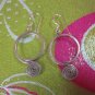 Hill Tribe Fine 925 Sterling Silver Earrings Spiral Ring Hoop Filigree Hippie
