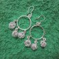Hill Tribe Fine Sterling Silver Earrings Triple Nest balls Hanging Gorgeous Hoop