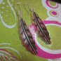 Hill Tribe Fine 925 Sterling Silver Earrings Long Sleeve Nature Leaf Feather