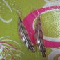 Hill Tribe Fine 925 Sterling Silver Earrings Long Sleeve Nature Leaf Feather