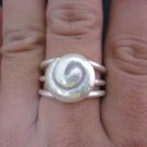 Fine Silver Jewelry Rings Ethno Anello Argento Adjustable Spiral Halo Band 46027