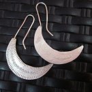 Silver Earrings Hill Tribe Handcraft Ethnic Artisan Moon Curves er028