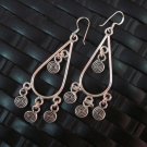 Silver Earrings Hill Tribe Handcraft Ethnic Chandelier Party Spiral Hang er042