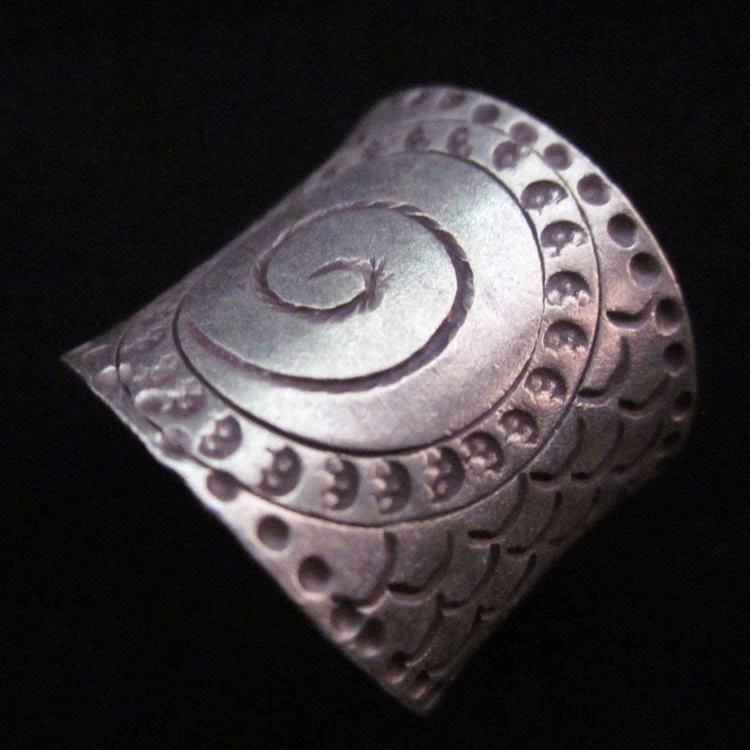 Fine Silver Rings Jewelry Ethno Anello Argento Adjustable Spiral Scale 4604