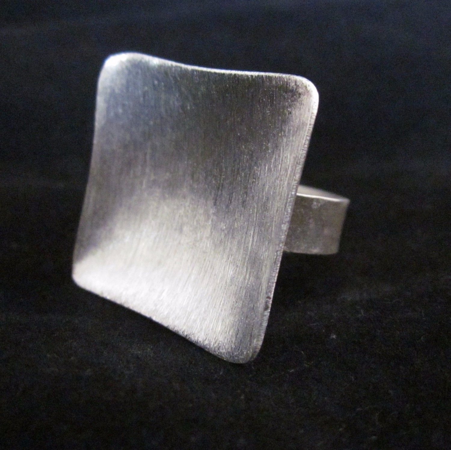 Fine Silver Jewelry Rings Ethno Anello Argento Adjustable Square Halo Band 46022