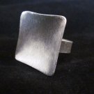 Fine Silver Jewelry Rings Ethno Anello Argento Adjustable Square Halo Band 46022