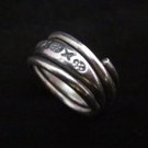 Fine Silver Jewelry Rings Ethno Anello Argento Adjustable Punk Coils Band 46011