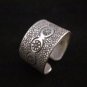 Fine Silver Jewelry Rings Ethno Anello Argento Adjustable Viking Band 46010
