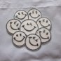 Iron on Sewing Patch Embroidered Emblem Cloth Applique Many Yellow Smiley Faces