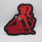 Iron On Patches Clothes Embroidered Fabric Badges Sewing DIY Red lady devil
