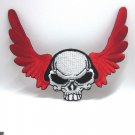Iron On Patches Clothes Embroidered Badges Sewing DIY Red Winged Skull Biker Iron On Patches Clothes Embroidered Badges Sewing DIY Red Winged Skull Biker