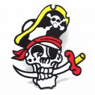 Iron On Patches Clothes Embroidered Fabric Badges Sewing DIY Pirates Skull