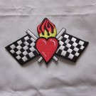 Iron on Sewing Patch Embroidered Emblem Cloth Applique Heart Racing Club Biker Iron on Sewing Patch Embroidered Emblem Cloth Applique Heart Racing Club Biker