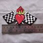 Iron on Sewing Patch Embroidered Emblem Cloth Applique Heart Racing Club Biker