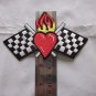 Iron on Sewing Patch Embroidered Emblem Cloth Applique Heart Racing Club Biker