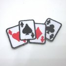 Iron On Patches Clothes Embroidered Badges Sewing Cards Casino ACE Four Cards