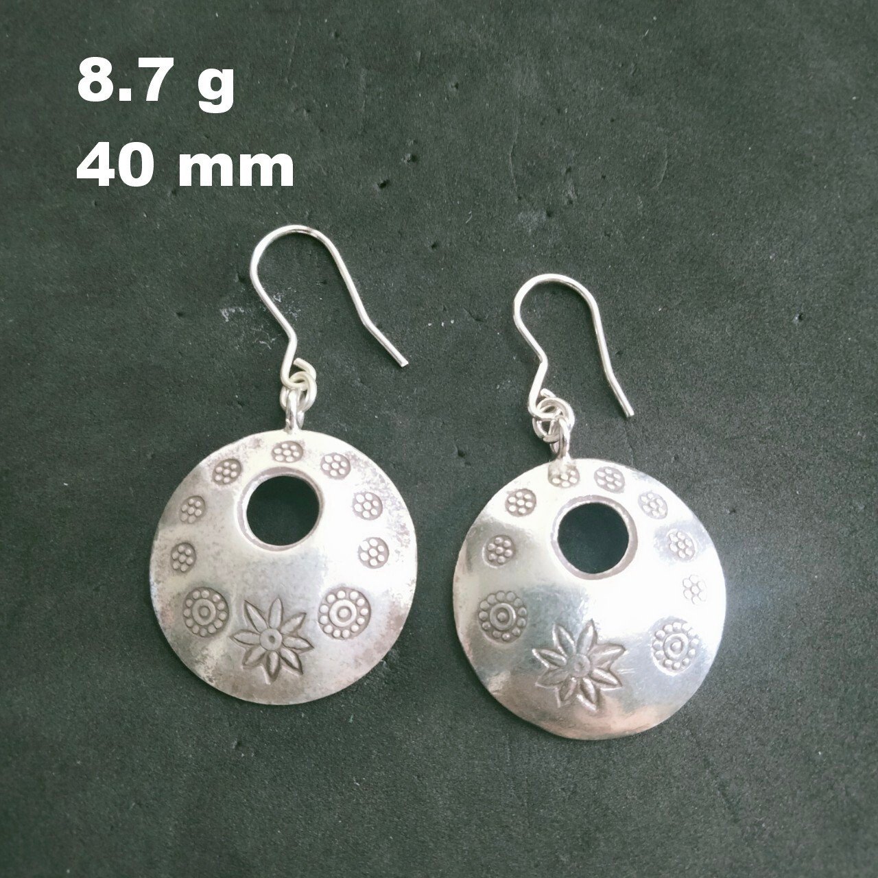FINE SILVER EARRINGS 925 STERLING CRAFT Dangle 8g Dangle Donut Halo 23807