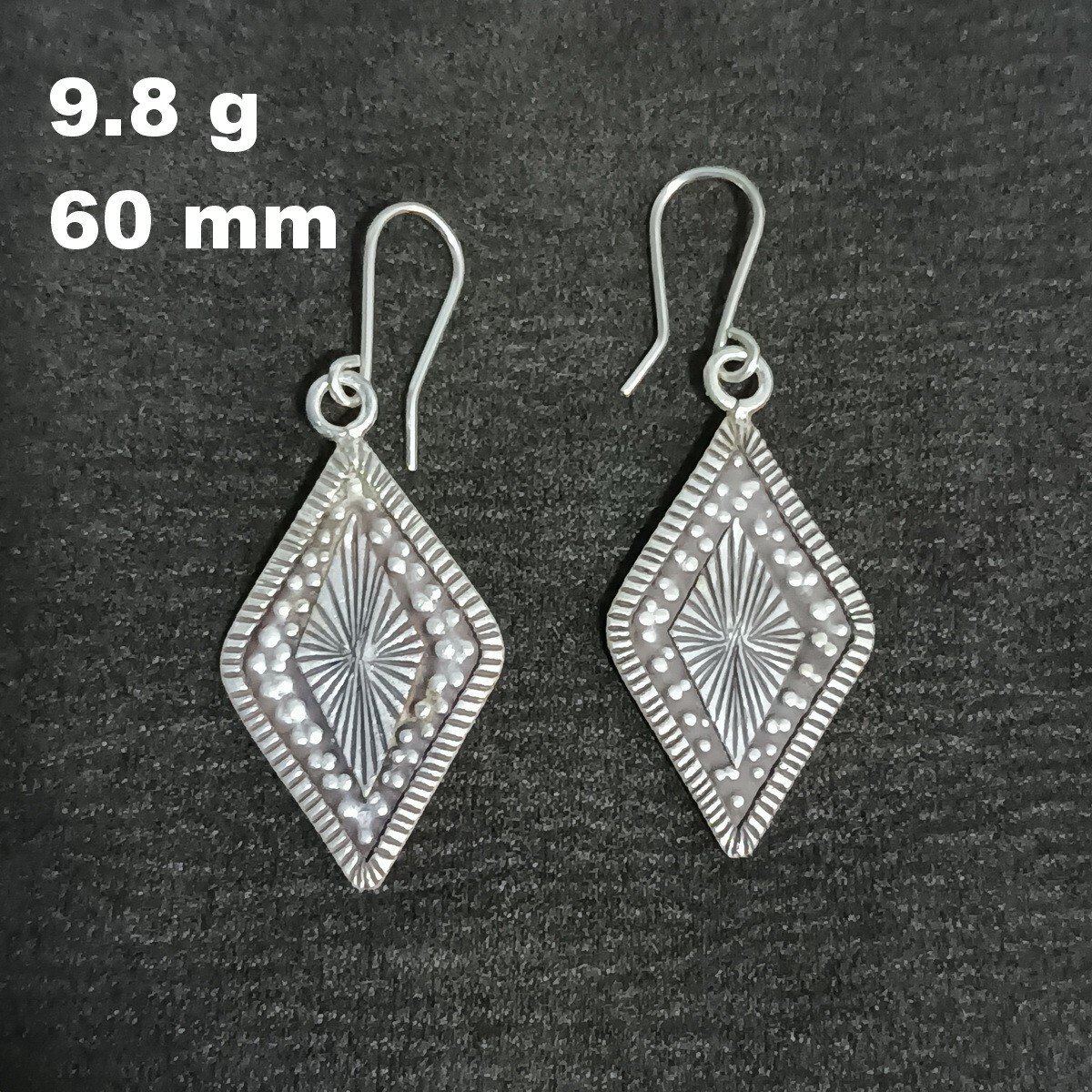 FINE SILVER EARRINGS VINTAGE CRAFT DANGLE ARTISAN 9g RETRO DROP #E008
