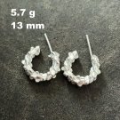 FINE SILVER EARRINGS VINTAGE CRAFT DANGLE ARTISAN 5g ROUGH STUD ROCK #E012