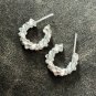 FINE SILVER EARRINGS VINTAGE CRAFT DANGLE ARTISAN 5g ROUGH STUD ROCK #E012