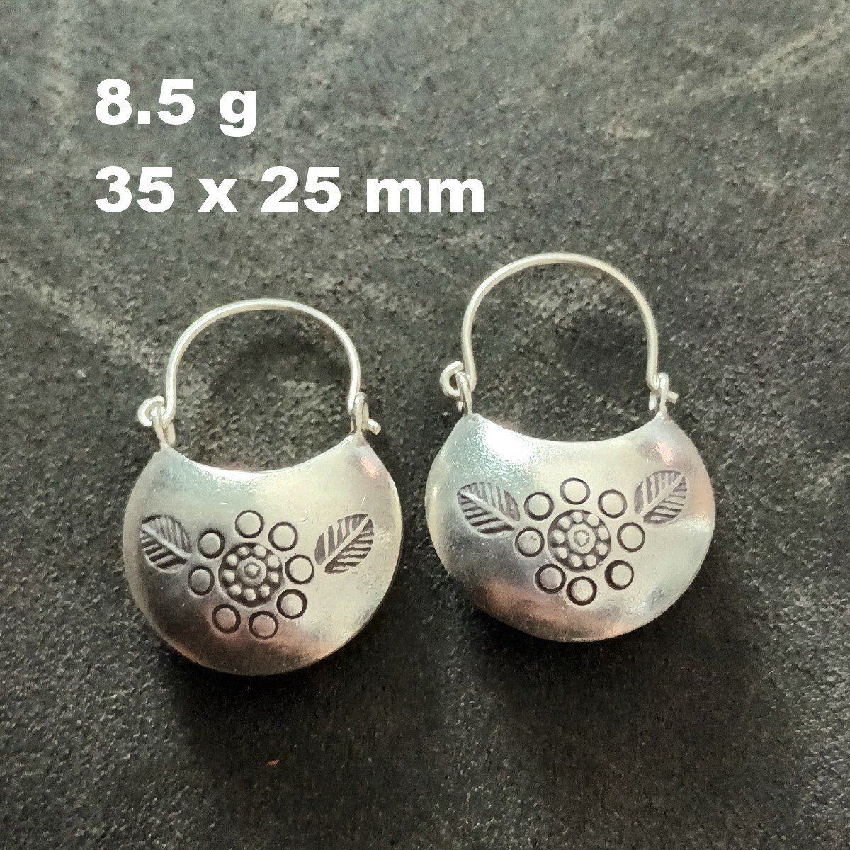 FINE SILVER EARRINGS VINTAGE CRAFT DANGLE ARTISAN 8g FANCY HOBO #E006
