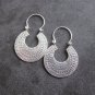 FINE SILVER EARRINGS 925 STERLING HOOP ROUND TRIBAL TRADITIONAL ASIAN WOMEN