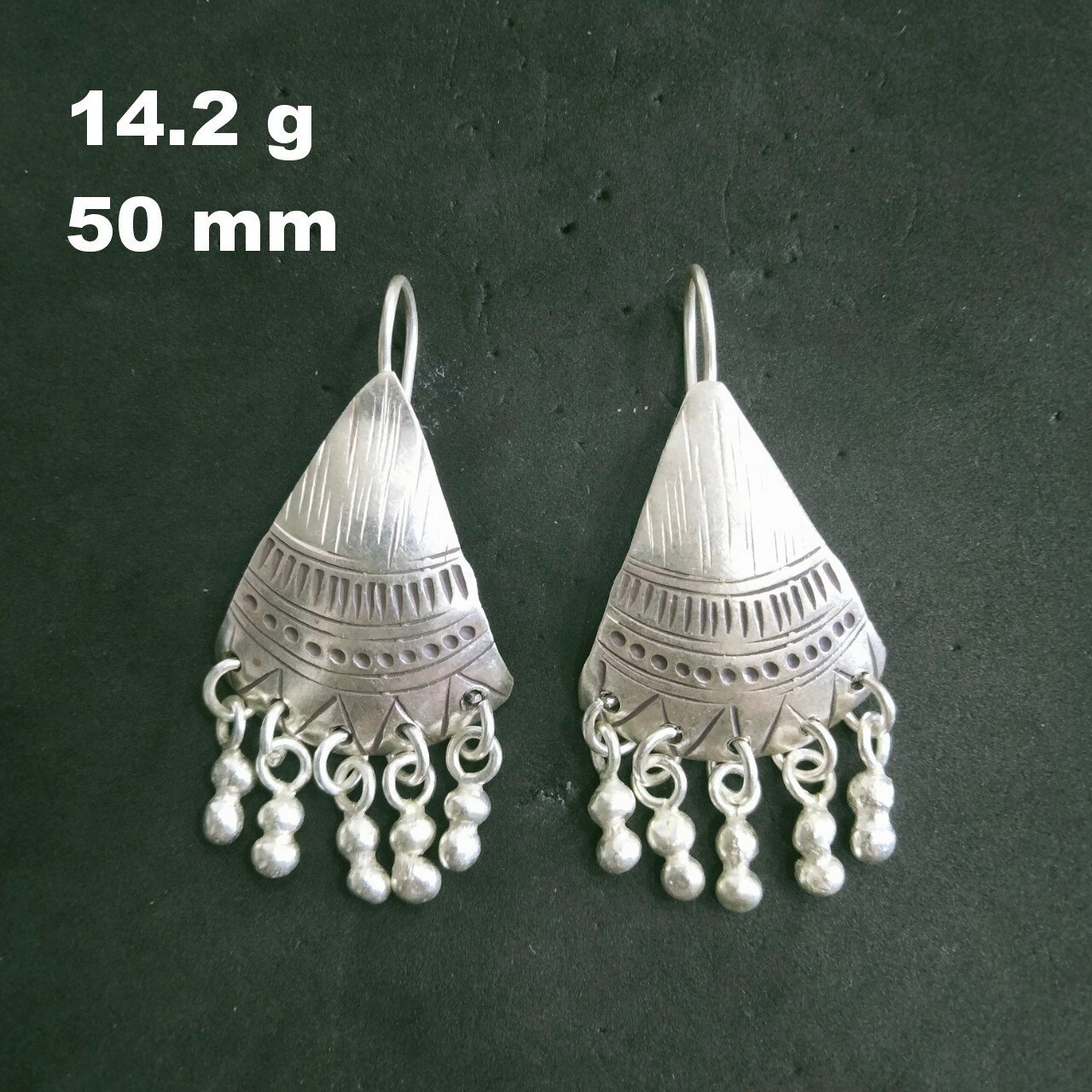 FINE SILVER EARRINGS 925 STERLING CRAFT Dangle 14g Tribal Charms Vintage 23812