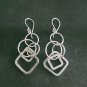 FINE SILVER EARRINGS 925 STERLING CRAFT Dangle 11g Multiple shape rings 23608