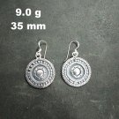 FINE SILVER EARRINGS 925 STERLING CRAFT Dangle 9g Round Vintage Charms L1905