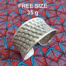 Fine Silver Bangles Sterling 925 Cuff Craft Free Size Artisan Weave BA008