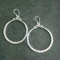 FINE SILVER EARRINGS 925 STERLING CRAFT Dangle 9g Round Hoop Vintage 23814
