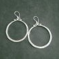FINE SILVER EARRINGS 925 STERLING CRAFT Dangle 9g Round Hoop Vintage 23814