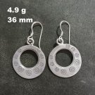 FINE SILVER EARRINGS VINTAGE CRAFT DANGLE ARTISAN 4g RETRO HOOP #E049