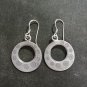 FINE SILVER EARRINGS VINTAGE CRAFT DANGLE ARTISAN 4g RETRO HOOP #E049