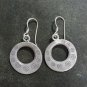 FINE SILVER EARRINGS VINTAGE CRAFT DANGLE ARTISAN 4g RETRO HOOP #E049